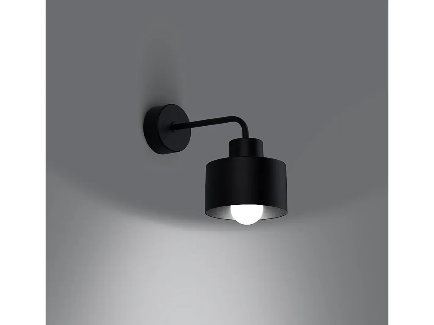 Sollux Lighting Lámparas de pared Zavros moderno de acero - 1 fuentes luminosas 4000K - L.22 x A.20 cm - Negro Clearance