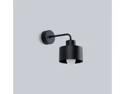 Sollux Lighting Aplique Para Pared-Lámparas de pared Zavros moderno de acero - 1 fuentes luminosas 3000K - L.22 x A.20 cm - Negro