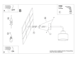 Sollux Lighting Aplique Para Pared-Lámparas de pared Zavros moderno de acero - 1 fuentes luminosas 3000K - L.22 x A.20 cm - Negro