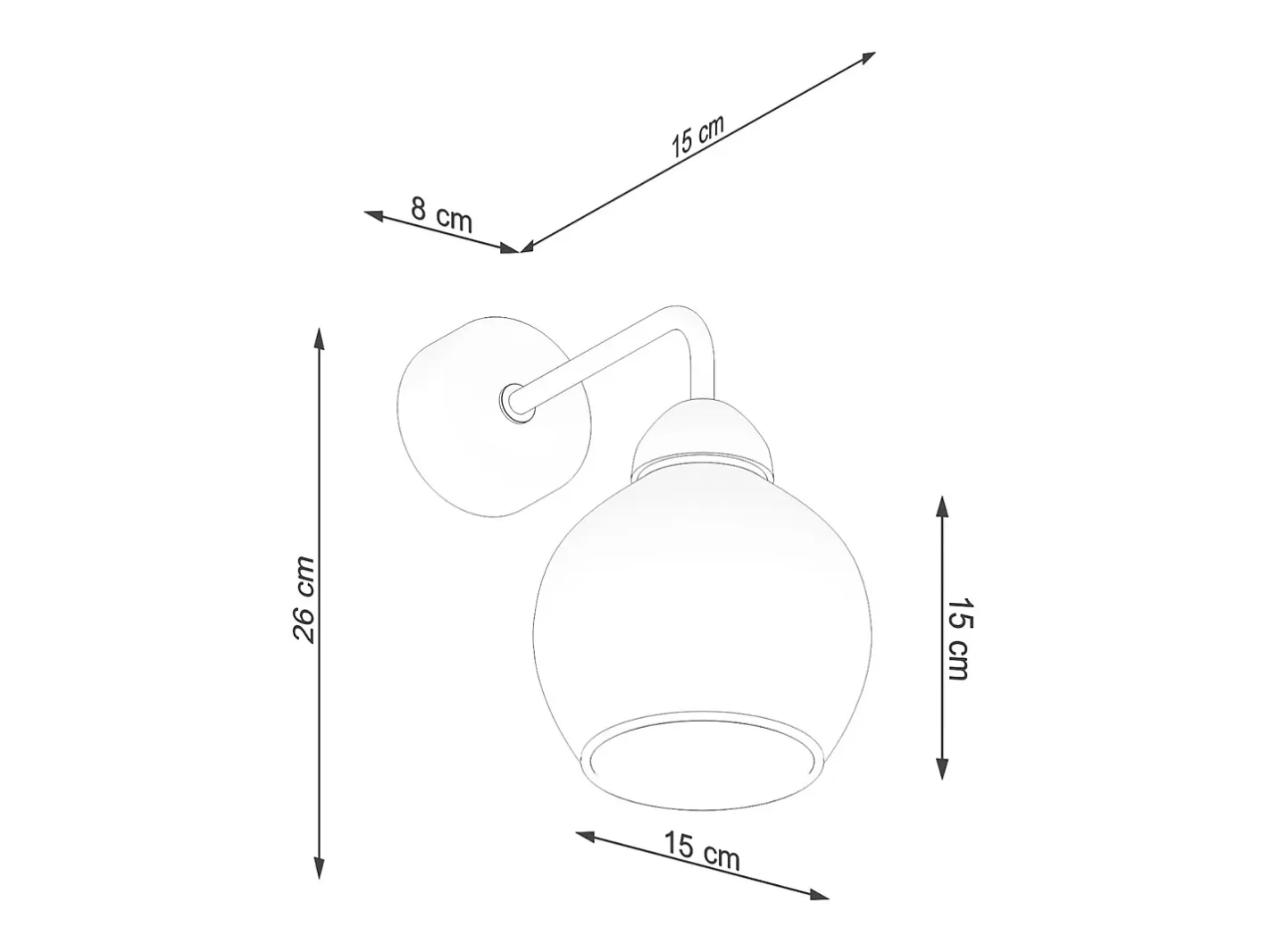 Sollux Lighting Lámparas de pared Zelaro moderno de acero - 1 fuentes luminosas 4000K - L.15 x A.26 cm - Negro Best
