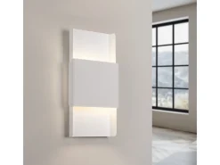 Sollux Lighting Lámparas de pared Zelfon moderno de acero - 2 fuentes luminosas 4000K - L.20 x A.40 cm - Blanco New