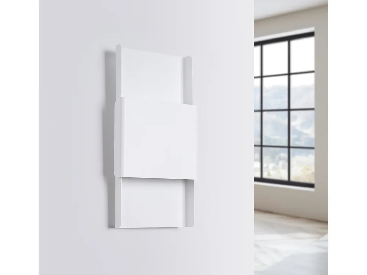 Sollux Lighting Lámparas de pared Zelfon moderno de acero - 2 fuentes luminosas 4000K - L.20 x A.40 cm - Blanco New