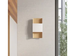 Sollux Lighting Plafón-Lámparas de pared Zelfon moderno de acero - 2 fuentes luminosas 3000K - L.20 x A.40 cm - oro/blanco Dorado