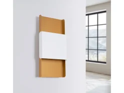 Sollux Lighting Plafón-Lámparas de pared Zelfon moderno de acero - 2 fuentes luminosas 3000K - L.20 x A.40 cm - oro/blanco Dorado