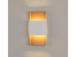 Online Sollux Lighting Lámparas de pared Zelfon moderno de acero - 2 fuentes luminosas 4000K - L.20 x A.40 cm - oro/blanco Dorado