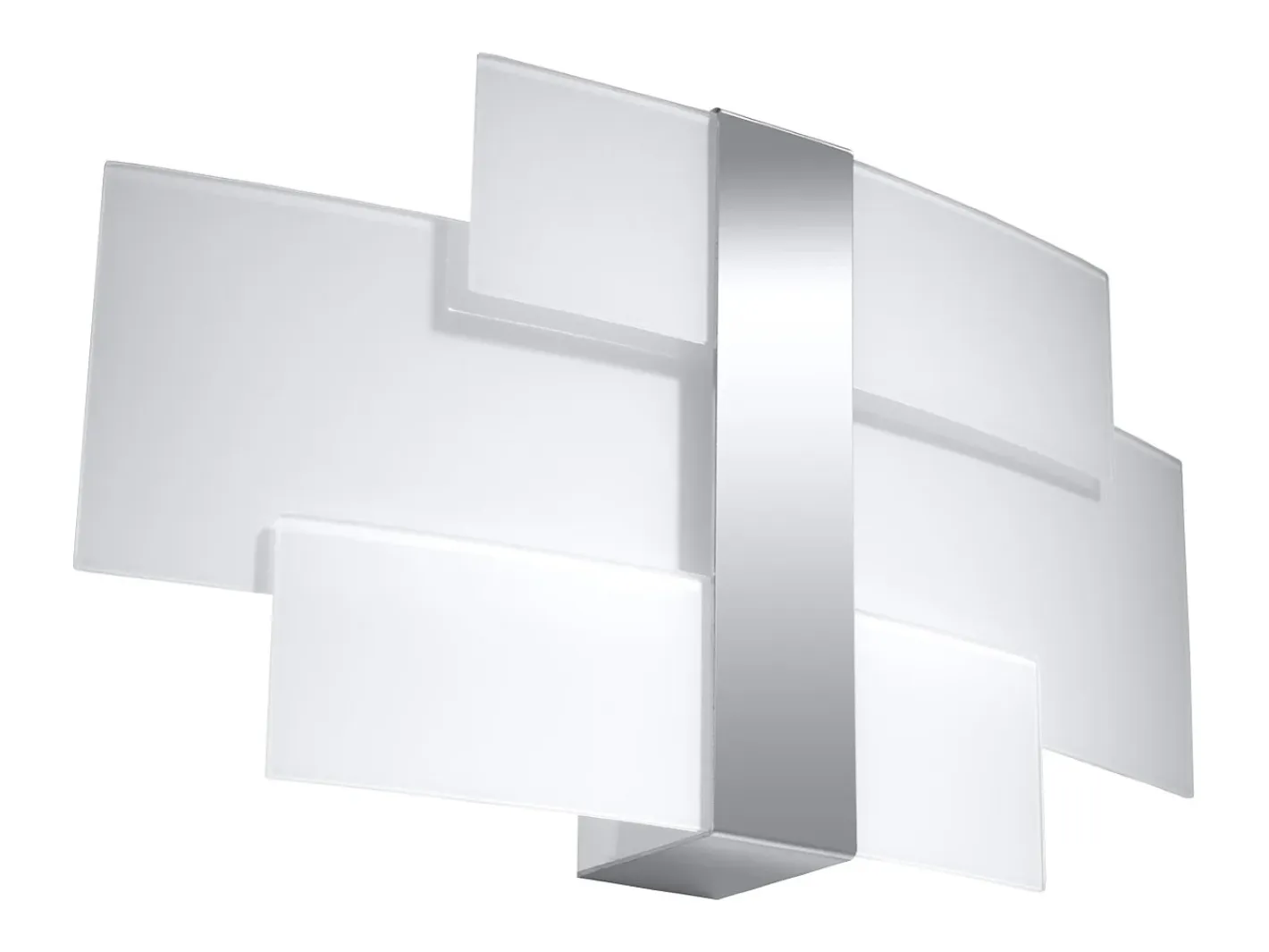 Sollux Lighting Lámparas de pared Zelora moderno de acero/vidrio - 2 fuentes luminosas 4000K - L.42 x A.23 cm - cromo/blanco Gris