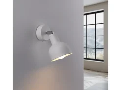 Hot Sollux Lighting Lámparas de pared Zenda desván de acero - 1 fuentes luminosas 4000K - L.19 x A.17 cm - Blanco