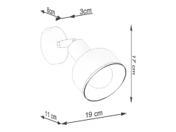 Sollux Lighting Lámparas de pared Zenda desván de acero - 1 fuentes luminosas 3000K - L.19 x A.17 cm - Negro
