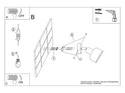 Sollux Lighting Lámparas de pared Zenda desván de acero - 1 fuentes luminosas 3000K - L.19 x A.17 cm - Negro