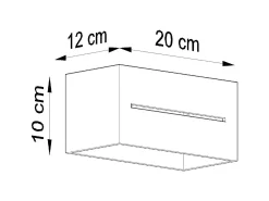Sollux Lighting Lámparas de pared Zorbo maxi moderno de aluminio - 2 fuentes luminosas 3000K - L.20 x A.10 cm - Negro