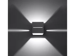Outlet Sollux Lighting Lámparas de pared Zorbo moderno de aluminio - 1 fuentes luminosas 3000K - L.10 x A.10 cm - Gris