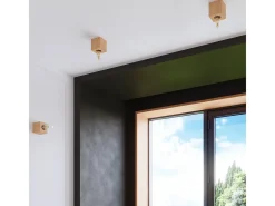 Hot Sollux Lighting Lámparas de pared Zxina escandinavo de madera - 1 fuentes luminosas 4000K - L.10 x A.10 cm - madera natural Color natural claro
