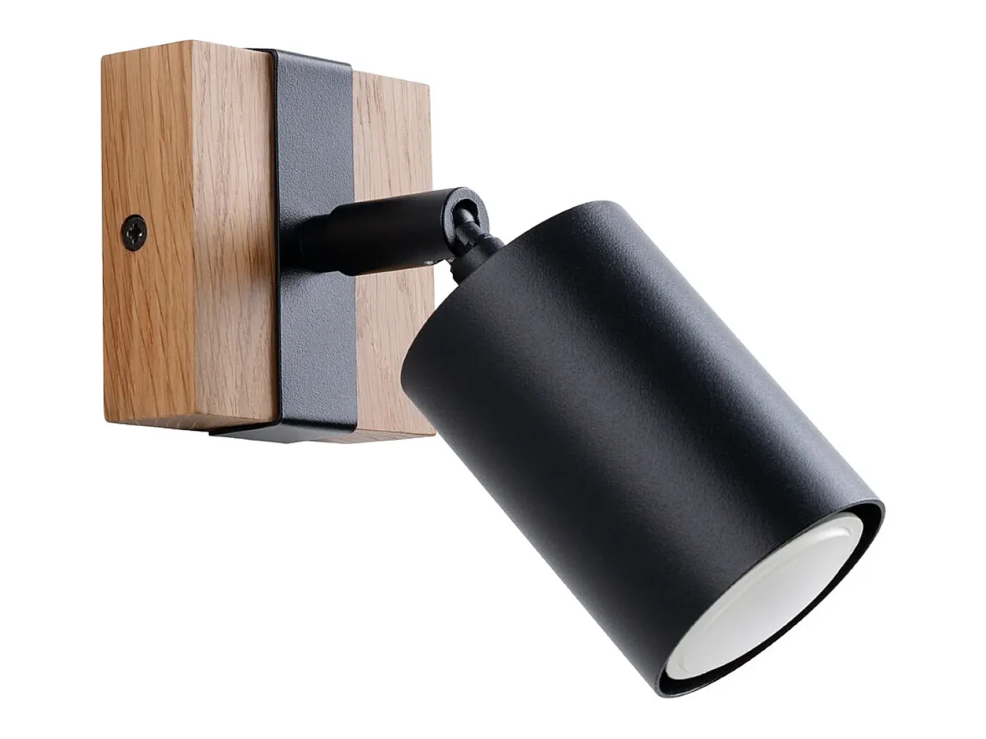 Sale Sollux Lighting Lámparas de pared Zynelix escandinavo de acero/madera natural - 1 fuentes luminosas 3000K - L.8 x A.13 cm - /madera natural Negro