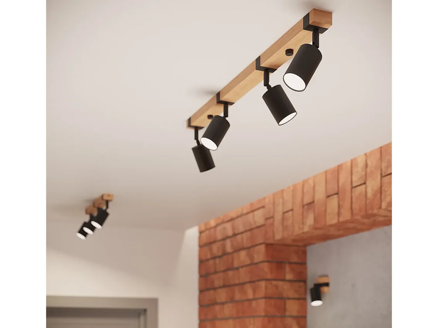 Sale Sollux Lighting Lámparas de pared Zynelix escandinavo de acero/madera natural - 1 fuentes luminosas 3000K - L.8 x A.13 cm - /madera natural Negro