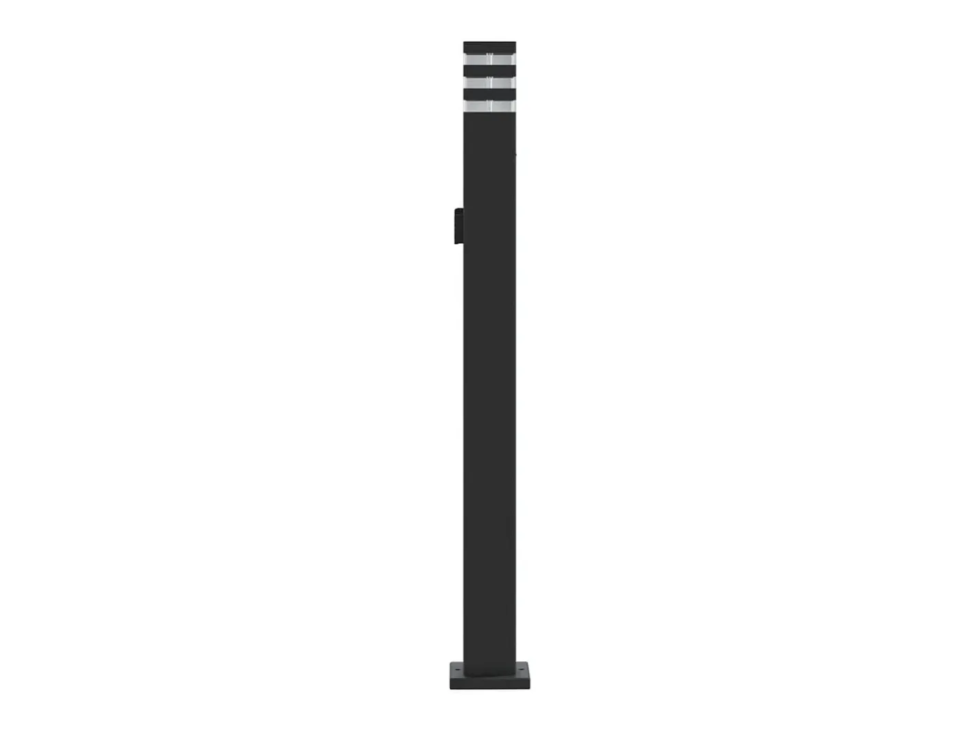 Helloshop26 Lámparas de pie de exterior con enchufe 3 piezas 110 cm aluminio 02_0042569 Negro