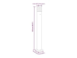 Helloshop26 Lámparas de pie de exterior con enchufe 3 piezas 110 cm aluminio 02_0042569 Negro