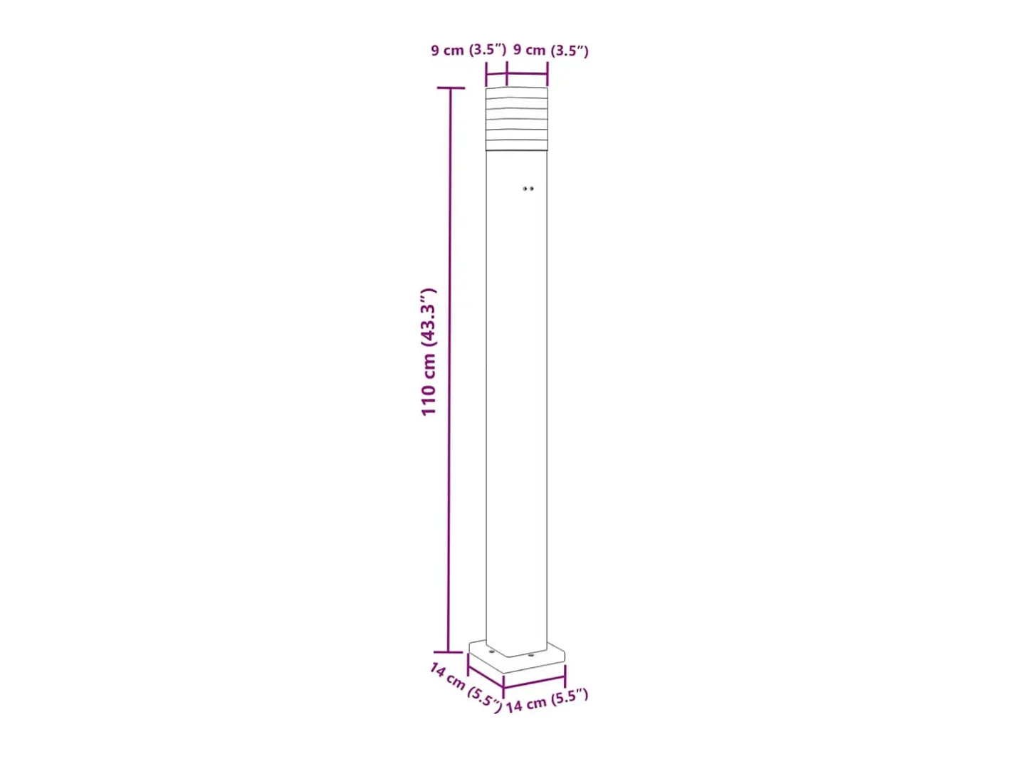 Helloshop26 Lámparas de pie de exterior con enchufe 3 piezas 110 cm aluminio 02_0042569 Negro