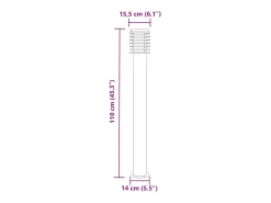 Helloshop26 Lámparas de pie de exterior plateadas de 3 piezas 110 cm acero inoxidable Plata 02_0042556 Gris New
