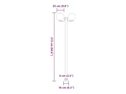 Helloshop26 Lámparas de pie para exterior de 3 piezas color plata 215 cm acero inoxidable Plata 02_0042558 Gris Online