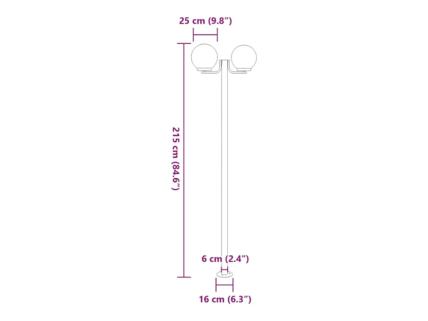 Helloshop26 Lámparas de pie para exterior de 3 piezas color plata 215 cm acero inoxidable Plata 02_0042558 Gris Online
