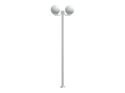 Helloshop26 Lámparas de pie para exterior de 3 piezas color plata 215 cm acero inoxidable Plata 02_0042558 Gris Online