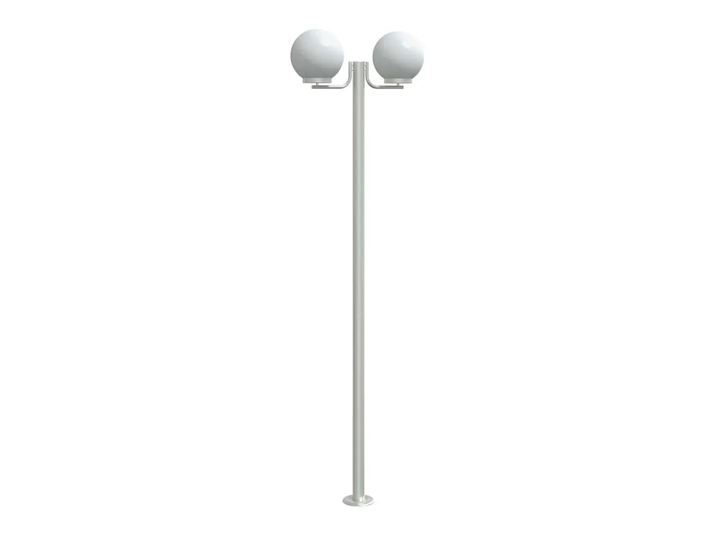 Helloshop26 Lámparas de pie para exterior de 3 piezas color plata 215 cm acero inoxidable Plata 02_0042558 Gris Online
