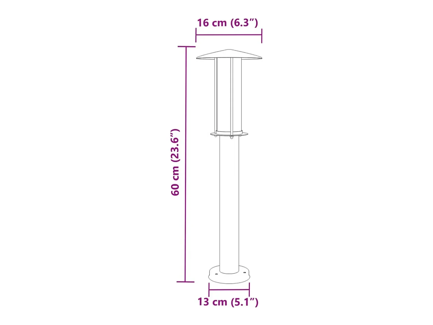 Online Helloshop26 Lámparas de pie para exterior 3 piezas 60 cm acero inoxidable negro 02_0042551 Gris