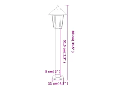 Helloshop26 Lámparas de pie para exterior de 3 piezas color plata 80 cm acero inoxidable Plata 02_0042561 Gris Hot