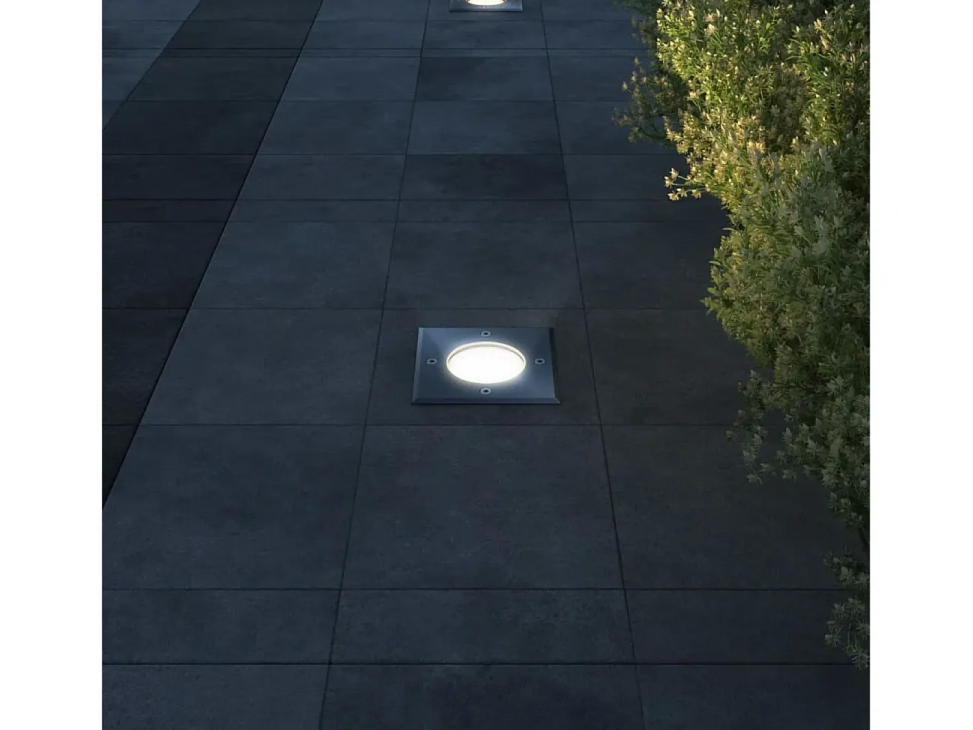 Iluminación Exterior-Lámparas de suelo de jardín cuadradas 3 unidades ES243467 Negro