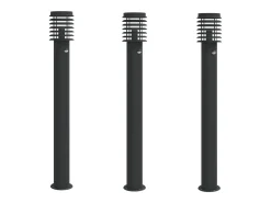Lámparas de suelo exterior con sensor 3 uds acero 110 cm ES145888 Negro Clearance