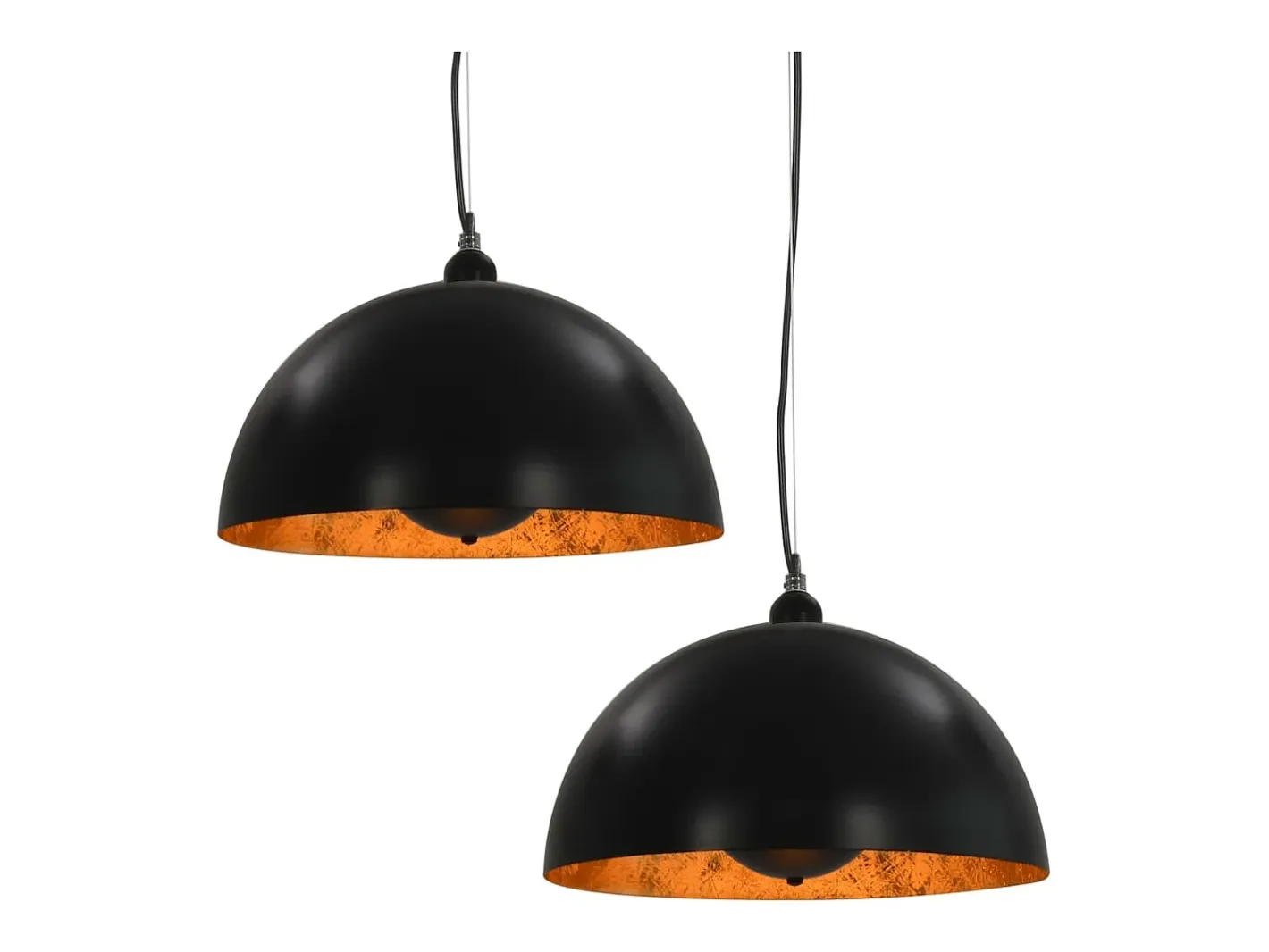 Online Lámparas de techo 2 uds semiesféricas y dorado 40 cm E27 ES784181 Negro