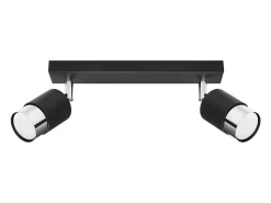 New Sollux Lighting Lámparas de techo Alvor moderno de acero - 2 fuentes luminosas 4000K - L.30 x A.18 cm - /cromo Negro