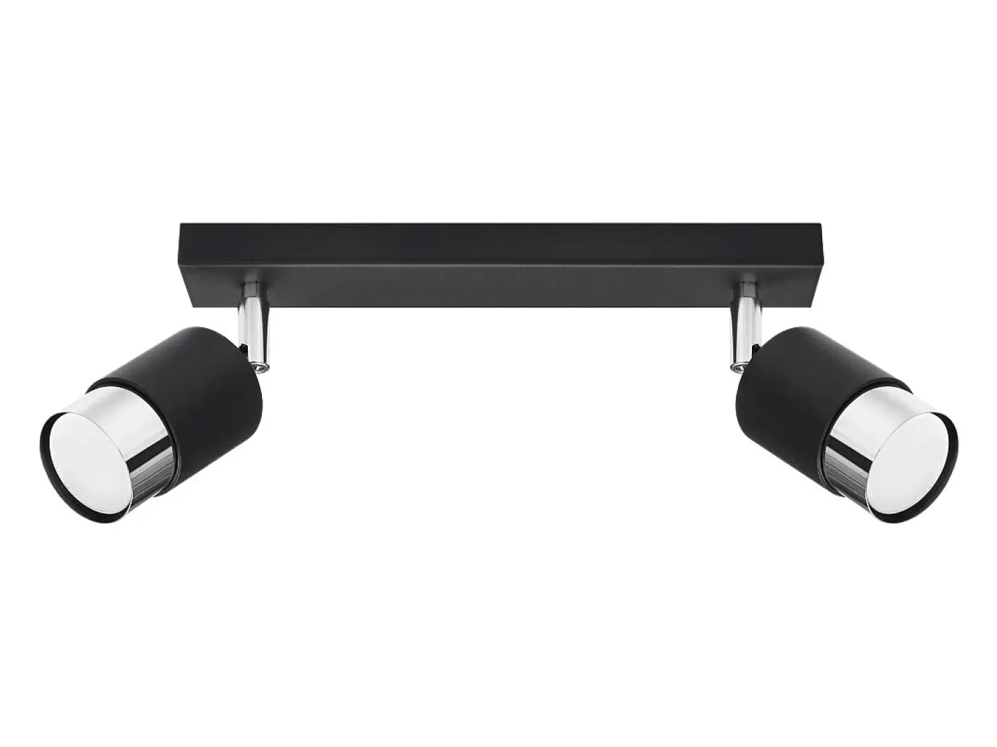 New Sollux Lighting Lámparas de techo Alvor moderno de acero - 2 fuentes luminosas 4000K - L.30 x A.18 cm - /cromo Negro