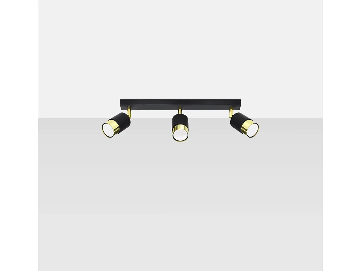 Sollux Lighting Lámparas de techo Alvor moderno de acero - 3 fuentes luminosas 3000K - L.45 x A.18 cm - oro Negro