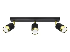 Sollux Lighting Lámparas de techo Alvor moderno de acero - 3 fuentes luminosas 3000K - L.45 x A.18 cm - oro Negro