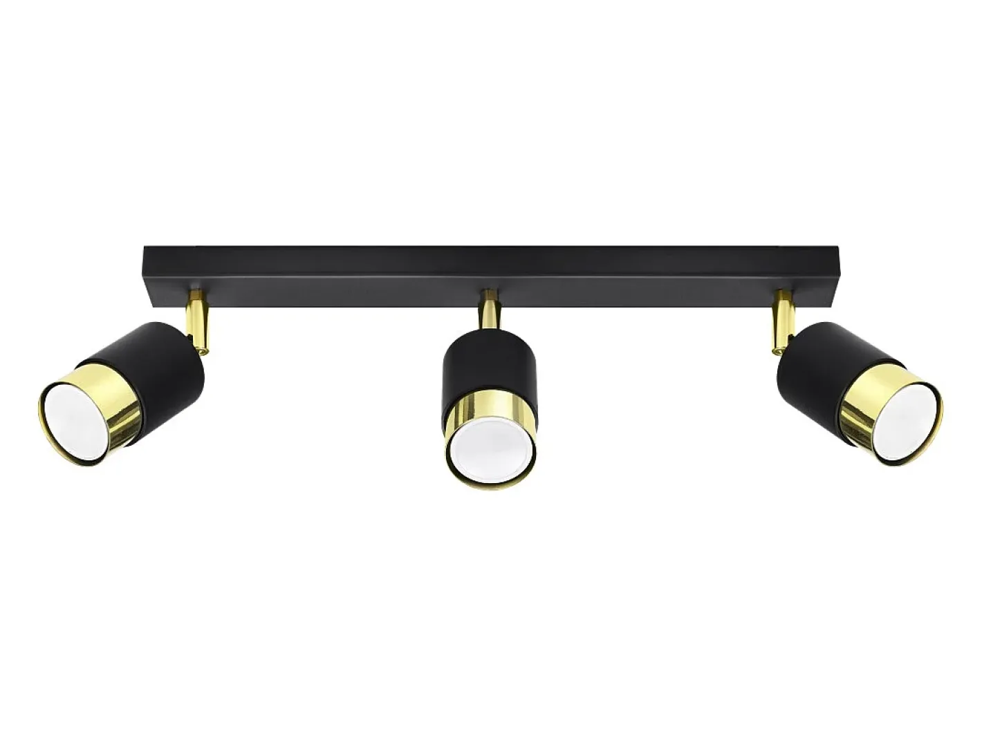 Sollux Lighting Lámparas de techo Alvor moderno de acero - 3 fuentes luminosas 3000K - L.45 x A.18 cm - oro Negro
