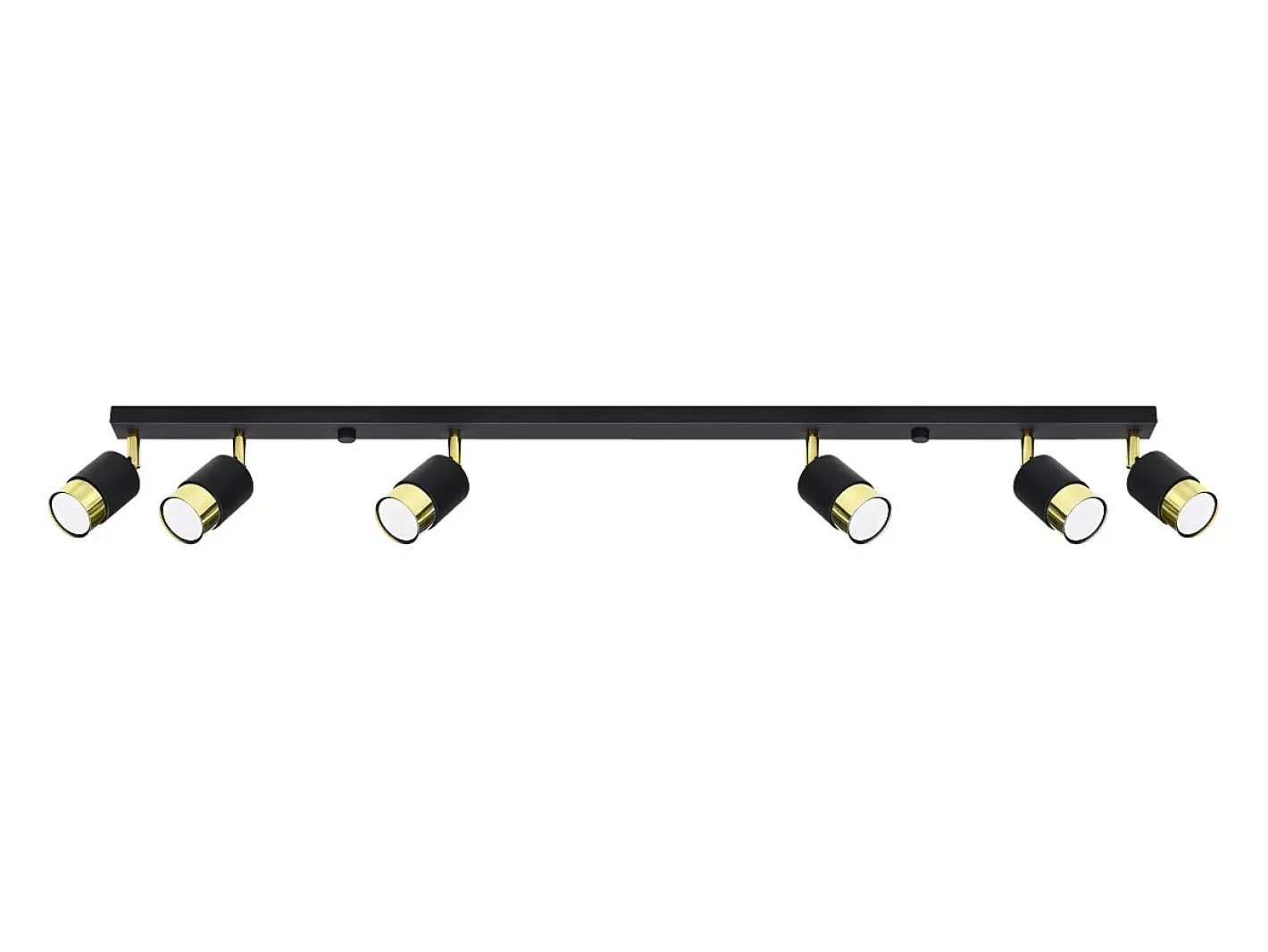 New Sollux Lighting Lámparas de techo Alvor moderno de acero - 6 fuentes luminosas 4000K - L.117 x A.18 cm - oro Negro