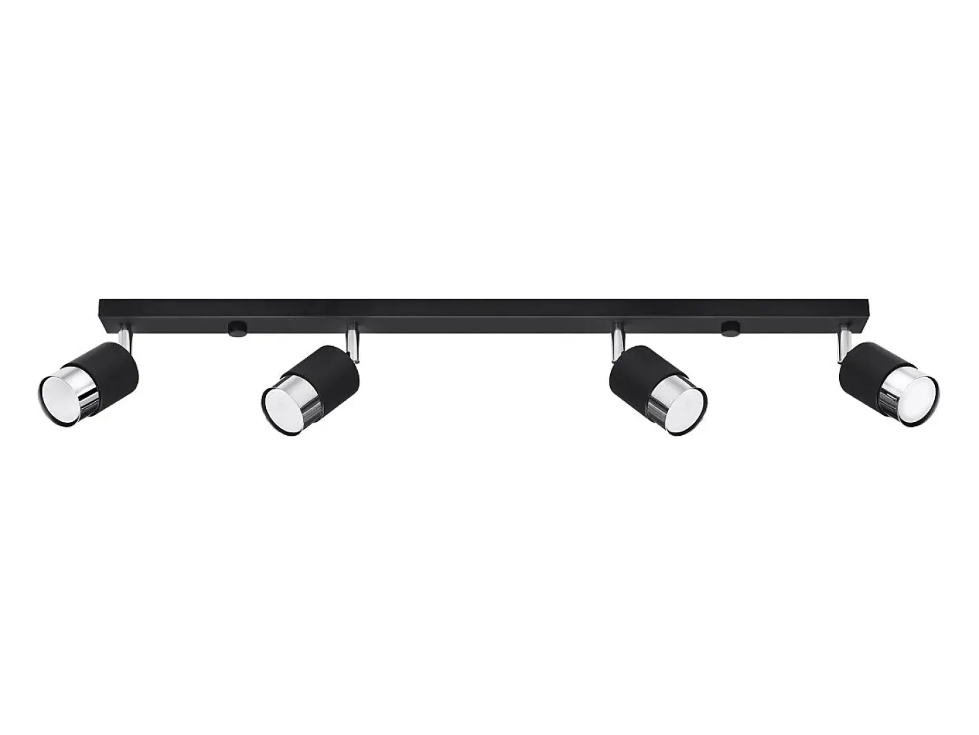 Sollux Lighting Plafón-Lámparas de techo Alvor moderno de acero - 4 fuentes luminosas 3000K - L.81 x A.18 cm - /cromo Negro