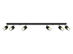 Sollux Lighting Plafón-Lámparas de techo Alvor moderno de acero - 6 fuentes luminosas 3000K - L.117 x A.18 cm - oro Negro