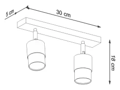 Sollux Lighting Lámparas de techo Alvor moderno de acero - 2 fuentes luminosas 3000K - L.30 x A.18 cm - /cromo Negro Online