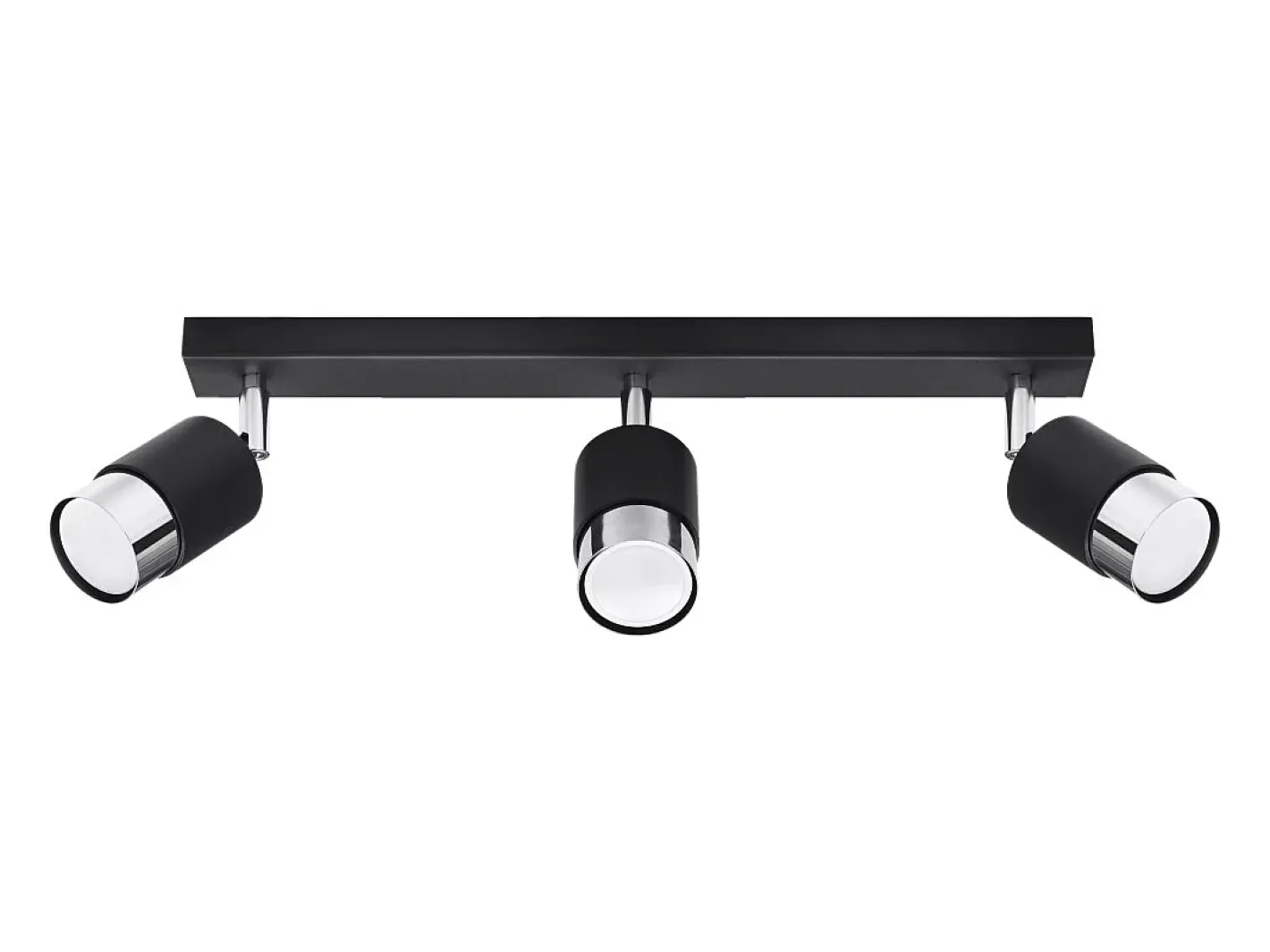 Sale Sollux Lighting Lámparas de techo Alvor moderno de acero - 3 fuentes luminosas 3000K - L.45 x A.18 cm - /cromo Negro