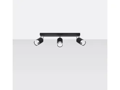 Sale Sollux Lighting Lámparas de techo Alvor moderno de acero - 3 fuentes luminosas 3000K - L.45 x A.18 cm - /cromo Negro