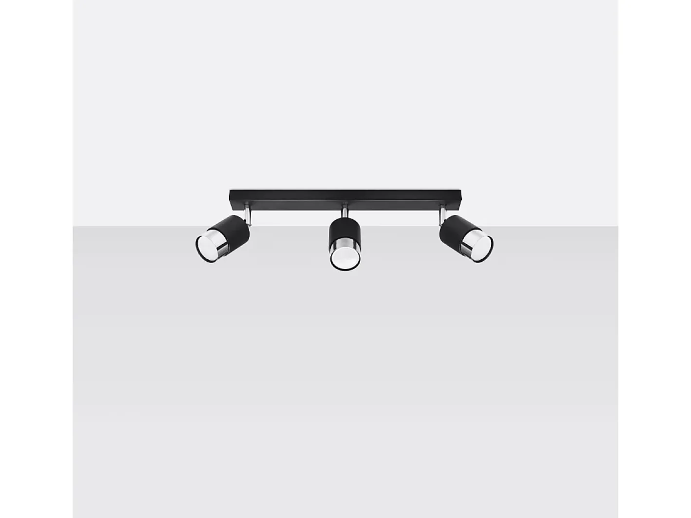 Sale Sollux Lighting Lámparas de techo Alvor moderno de acero - 3 fuentes luminosas 3000K - L.45 x A.18 cm - /cromo Negro