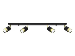 Clearance Sollux Lighting Lámparas de techo Alvor moderno de acero - 4 fuentes luminosas 3000K - L.81 x A.18 cm - oro Negro