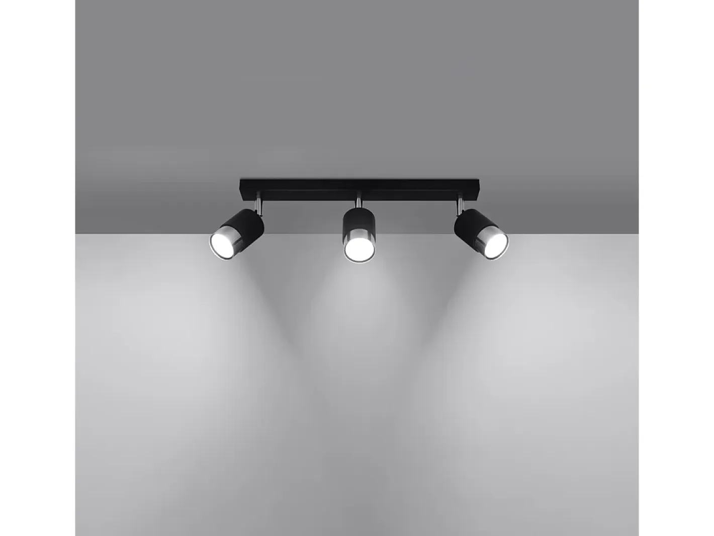 Sollux Lighting Lámparas de techo Alvor moderno de acero - 3 fuentes luminosas 4000K - L.45 x A.18 cm - /cromo Negro