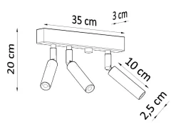 Sollux Lighting Lámparas de techo Astix moderno de aluminio - 3 fuentes luminosas 4000K - L.35 x A.20 cm - Blanco