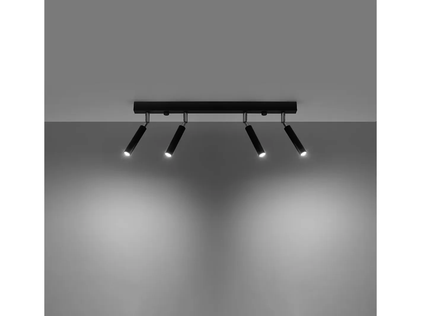 Sollux Lighting Lámparas de techo Astix moderno de aluminio - 4 fuentes luminosas 4000K - L.60 x A.20 cm - Negro Discount