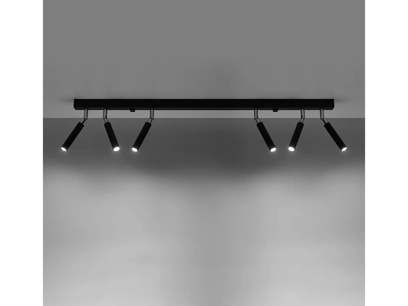 Best Sollux Lighting Lámparas de techo Astix moderno de aluminio - 6 fuentes luminosas 4000K - L.100 x A.20 cm - Negro