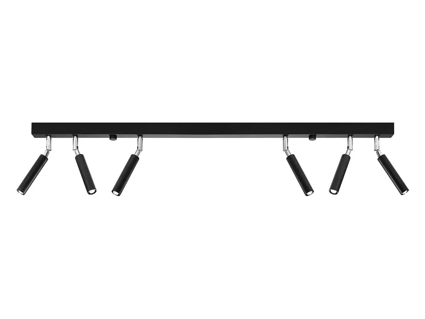 Best Sollux Lighting Lámparas de techo Astix moderno de aluminio - 6 fuentes luminosas 4000K - L.100 x A.20 cm - Negro