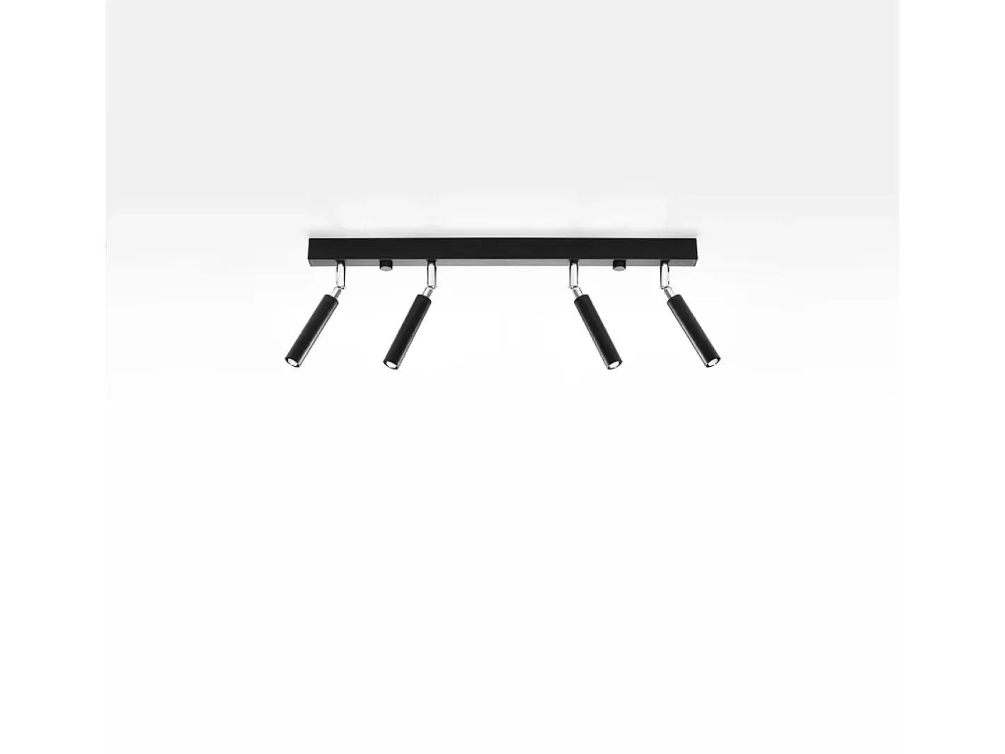Sollux Lighting Lámparas de techo Astix moderno de aluminio - 4 fuentes luminosas 3000K - L.60 x A.20 cm - Negro Hot